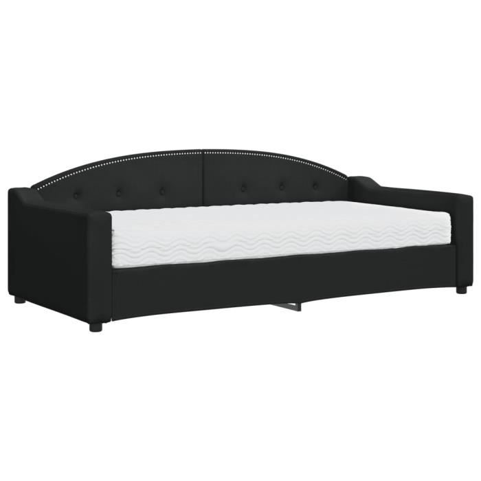 VidaXL Daybed with Mattress Black 90x200 Cm Fabric 3197514