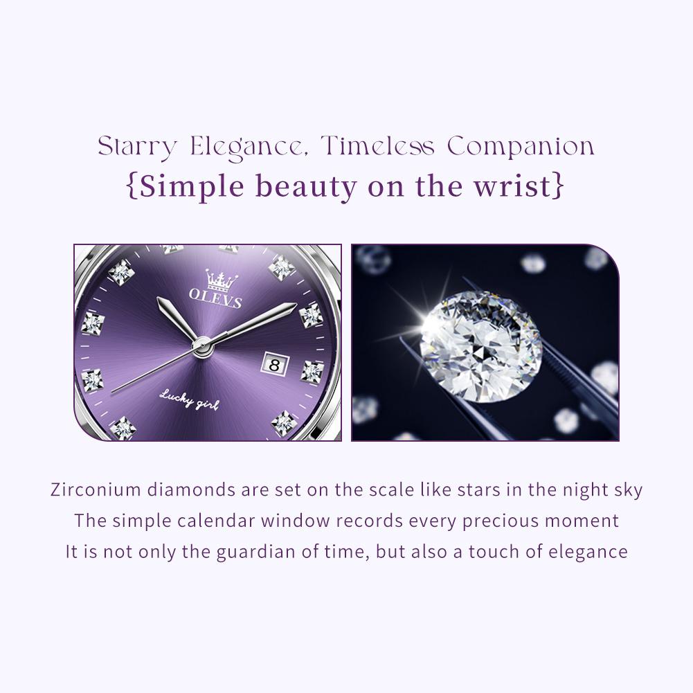 OLEVS Damenuhren Mode Leichter Luxus Original Armbanduhr Wasserdicht Leuchtend Quarz Damen Chronograph Datumsuhren