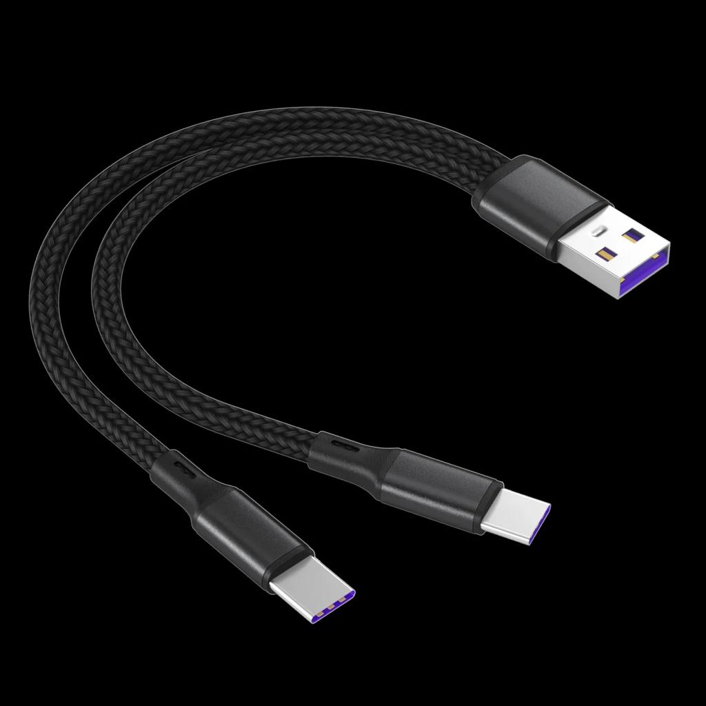 1.2m 2-in-1 Data Cable Type C Micro Fast Charging Cable Y Splitter 5A Fast Charging Cable for Samsung Huawei Xiaomi Wire Cords