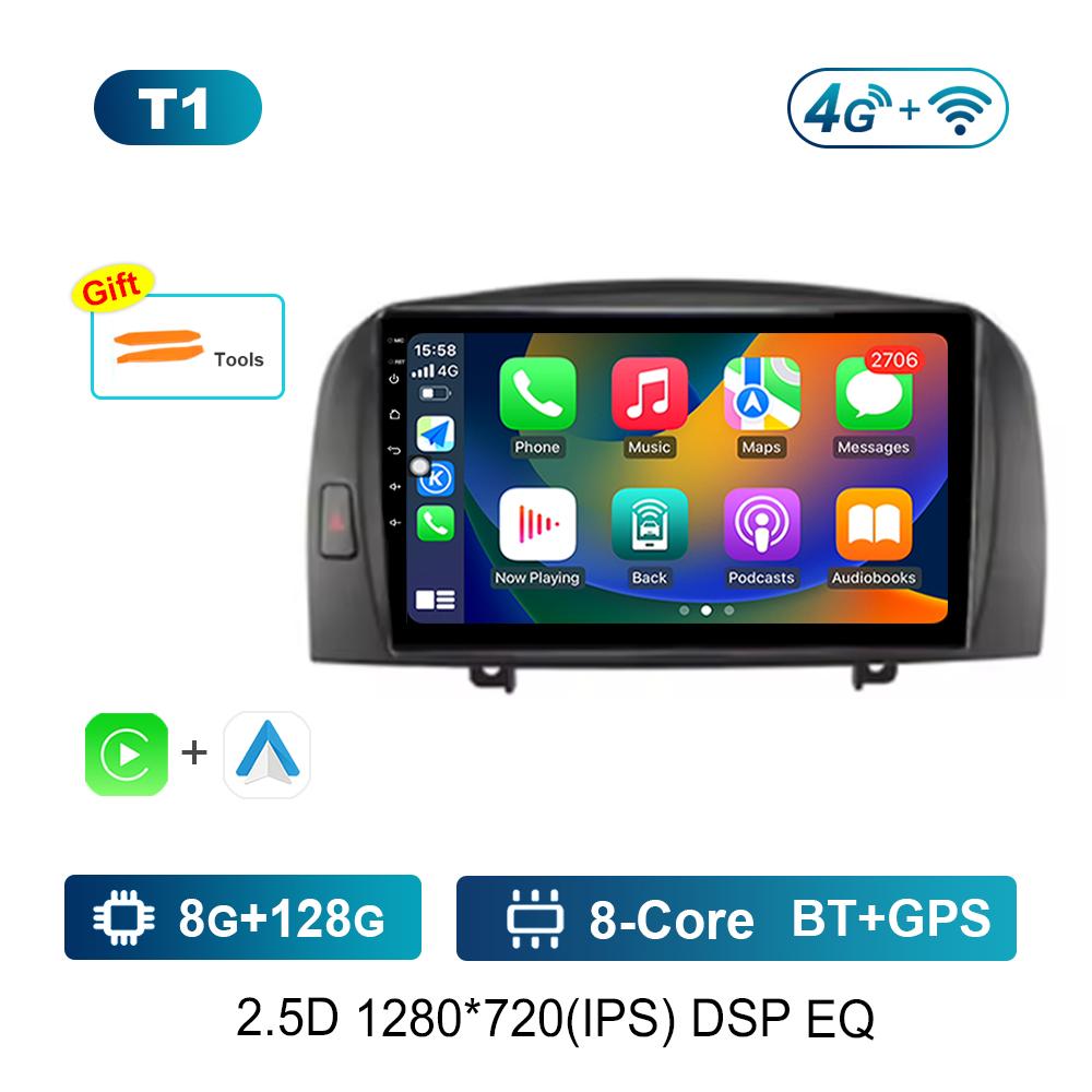 Android OS 9'' for Hyundai SONATA NF 2004 - 2008 GPS Navi Bluetooth Car Radio Video Multimedia Player WiFi Carplay 4G Auto Tools