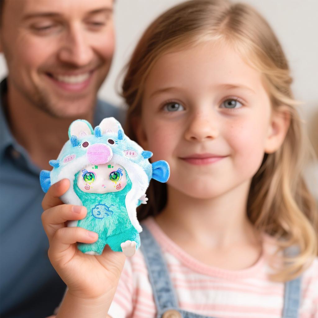 Cute Vinyl Plush Figures, Take A Of Bear Series Plush Doll, Kawaii Collectible Toys Figure Mystery Box For Birthday Gifts, Single Box