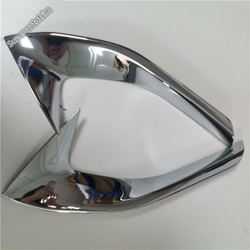 Chrome / Carbon Fiber Look Front Fog Lights Lamps Eyebrow Strip Cover Trim For Peugeot 3008 5008 GT 2017 - Car Accessories