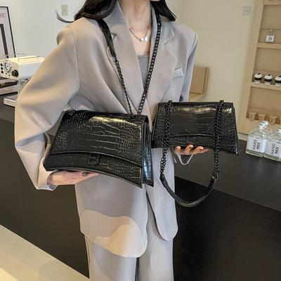 Nouveau printemps nouvelle mode street shot luxe léger motif crocodile sac sablier simple épaule bandoulière sac pour femme