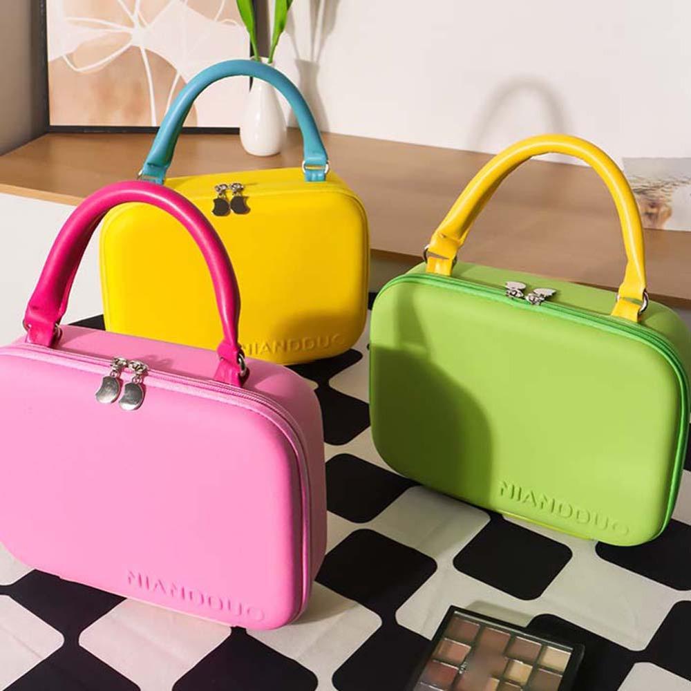 

Large Capacity Cosmetic Bag Suitcase EVA Portable Cosmetic Case Handheld Makeup Bag Cosmetician жовтий
