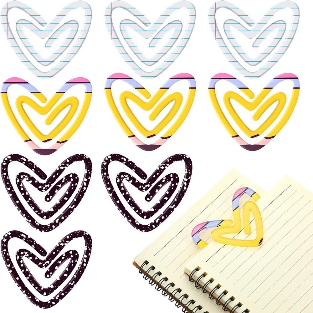9pcs Big Size Heat Transfer Bookmark Acrylic DIY Pattern Paper Clip  Gift
