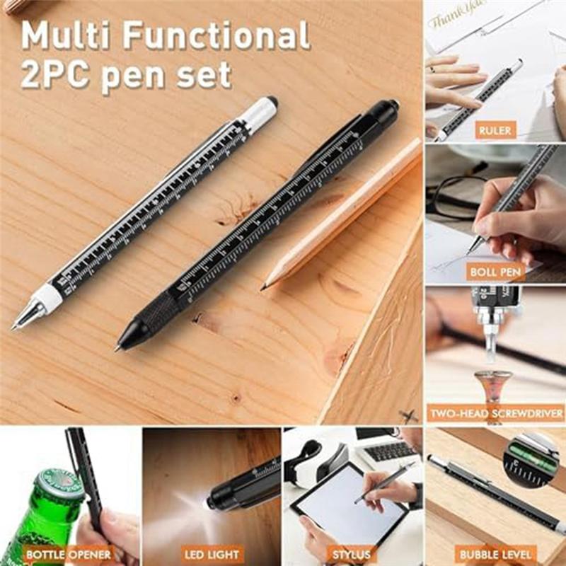 Good-Stocking Stuffers Gifts For Men, Multitool Pen Set,Christmas Gifts For Men Who Have Everything,For Husband Boyfriend Black