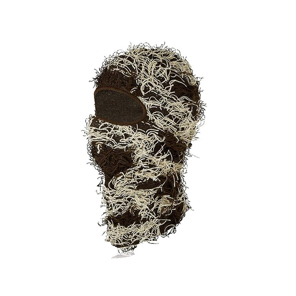 Single-Hole Knitted Prank Mask: Acrylic Yarn Balaclava for Outdoor Warmth