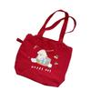 5 cute cartoon embroidered canvas bag large capacity women's simple versatile drawstring bundle single shoulder handbag