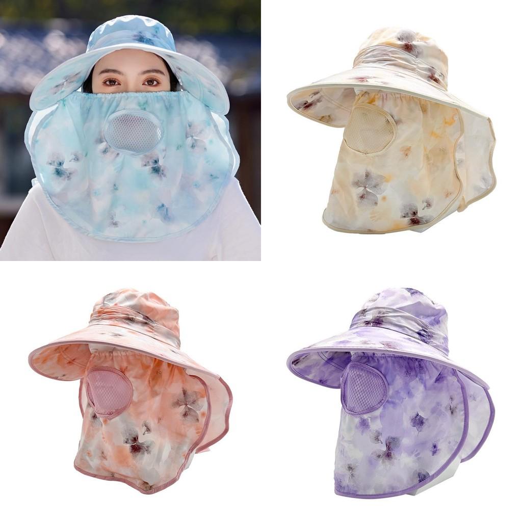 Sun Women Summer Hat Large Brim Protection Cap Detachable Breathable Travel Mesh