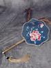 National Trendy Style Retro Style Handmade Mottled Bamboo Fan round Octagon Petals Embroider Flowers Long Fringe Circular Fan Temple Fan
