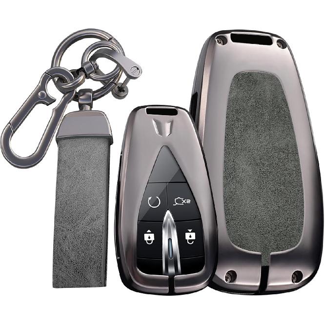 Leather Metal Car Key Fob Cover Case Fit for Changan CS35PLUS CS55PLUS CS75PLUS CS75 Eado UNI-T UNIK Oushang X5 X7 EV 2022 2023 Keychain Key Shell