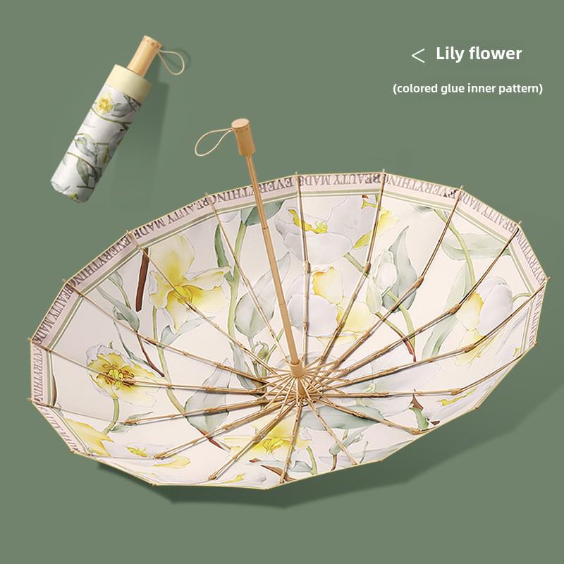 Extra großer 16-Speichen-Sonnenschutzschirm – UV-beständig, faltbar, doppelt verwendbar für Sonne und Regen