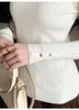 Women's Autumn Winter High Neck Rivet Sweater - Warm Long Sleeve Knit Pullover
