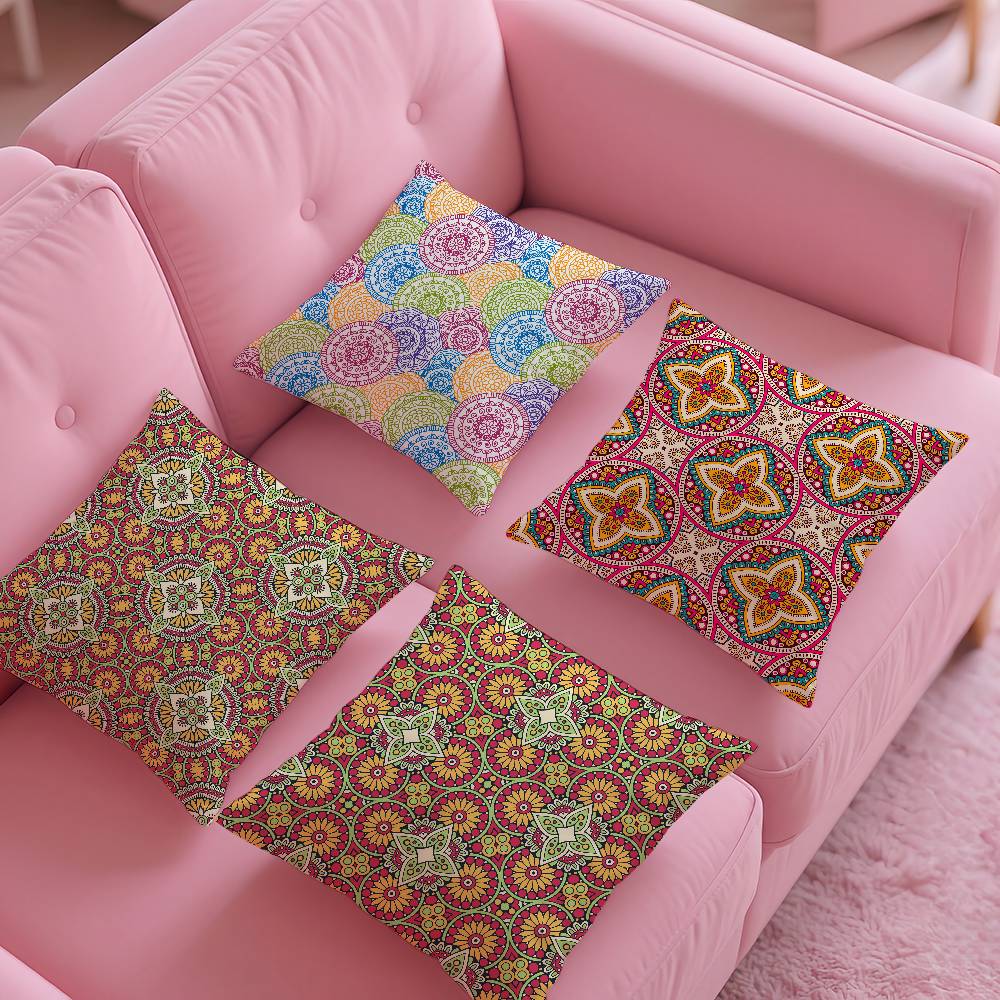 ART Indian Ethnic Pattern Pillow Case Pattern Printing Pillowcase Living Room Sofa Cushion Cover Bedroom Room Decor