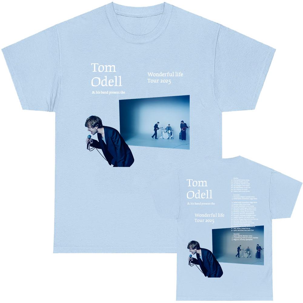 Tom Odell His Band Present The Wonderful Life Tour 2025 Tshirt Cotton Short Sleeve Male Tshirts Oneck Singer Print T Shirt