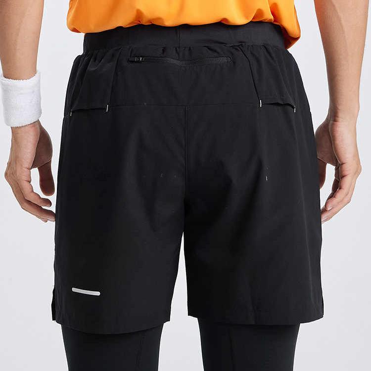 Asics Solid Color Elastic Casual Breathable Reflective Night Running Sports Shorts Men shorts Black 2011C677-001