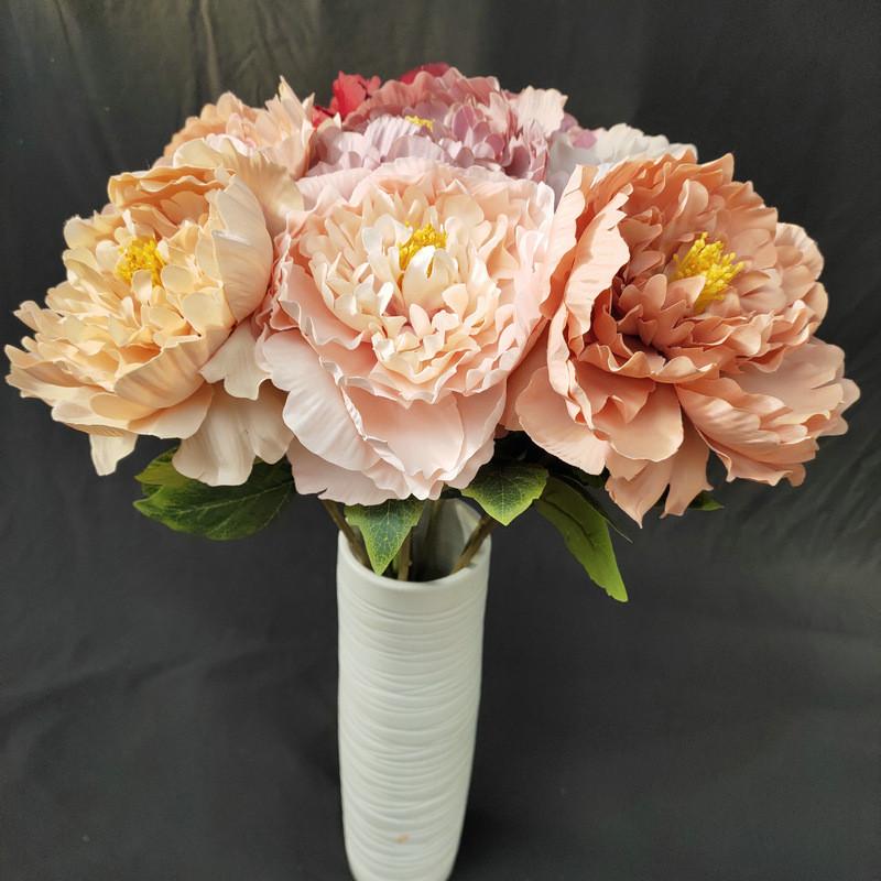 Artificial Flowers Peony Stems Wedding Centerpiece Vintage Style Floral Home