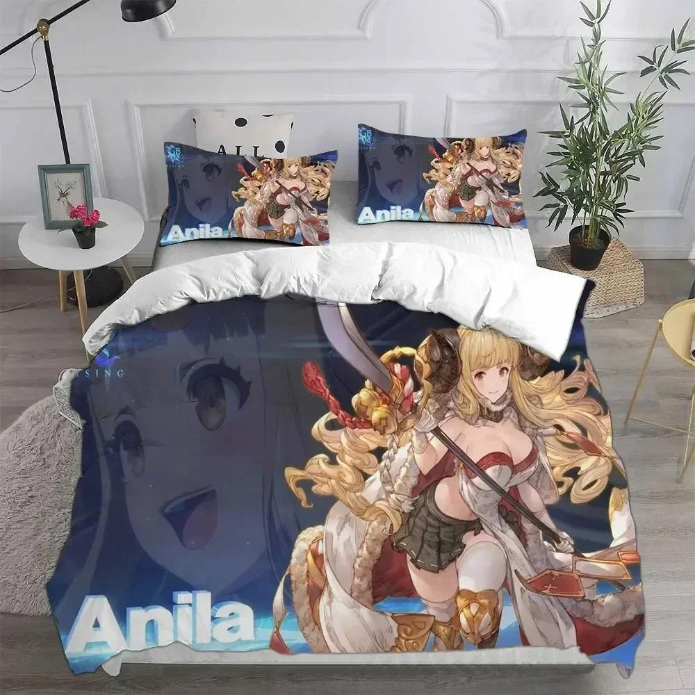 Granblue Fantasy Bedding Set Printed Bed Set With Pillowcase Duvet Cover Soft Queen King Size Bedclothes Home Kids Adult Size