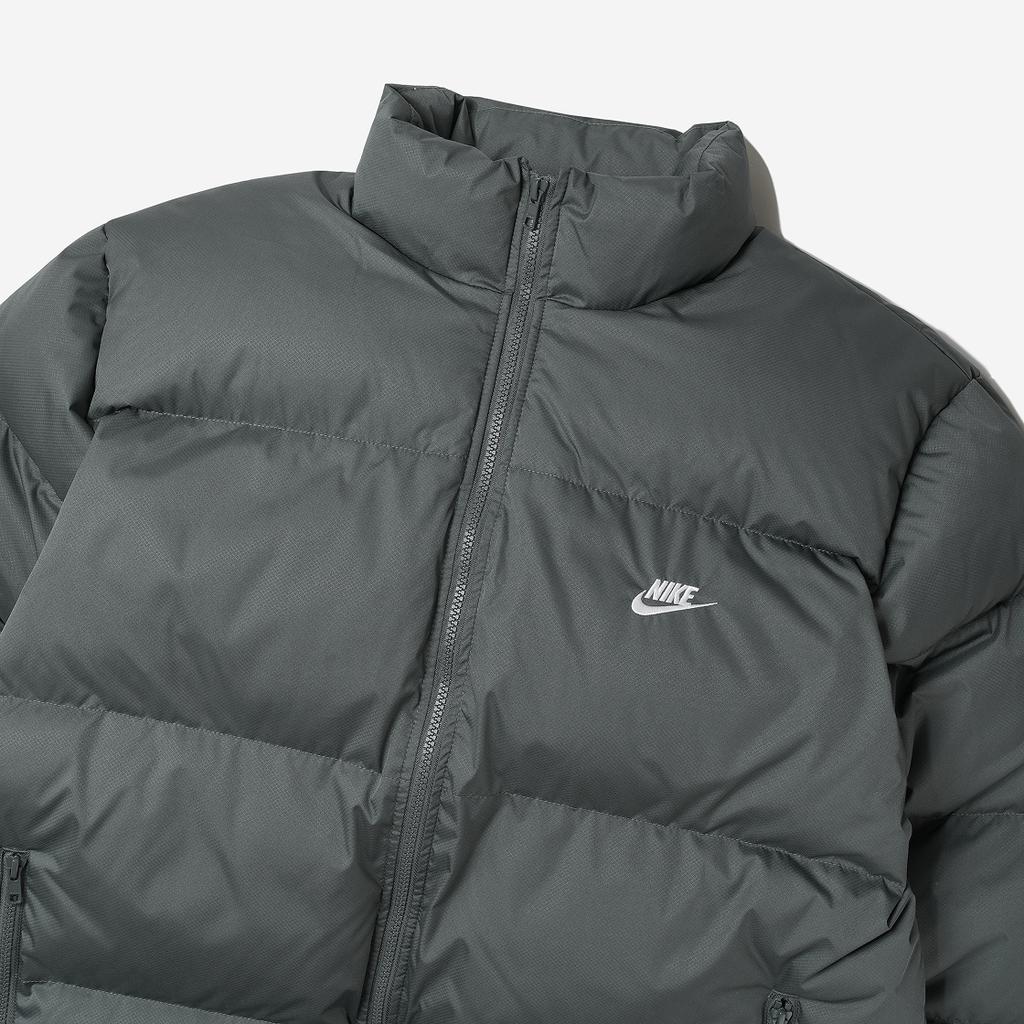 Nike Logo Print Stand Collar Zip Long Sleeve Jacket Men Jackets Gray FB7369-068