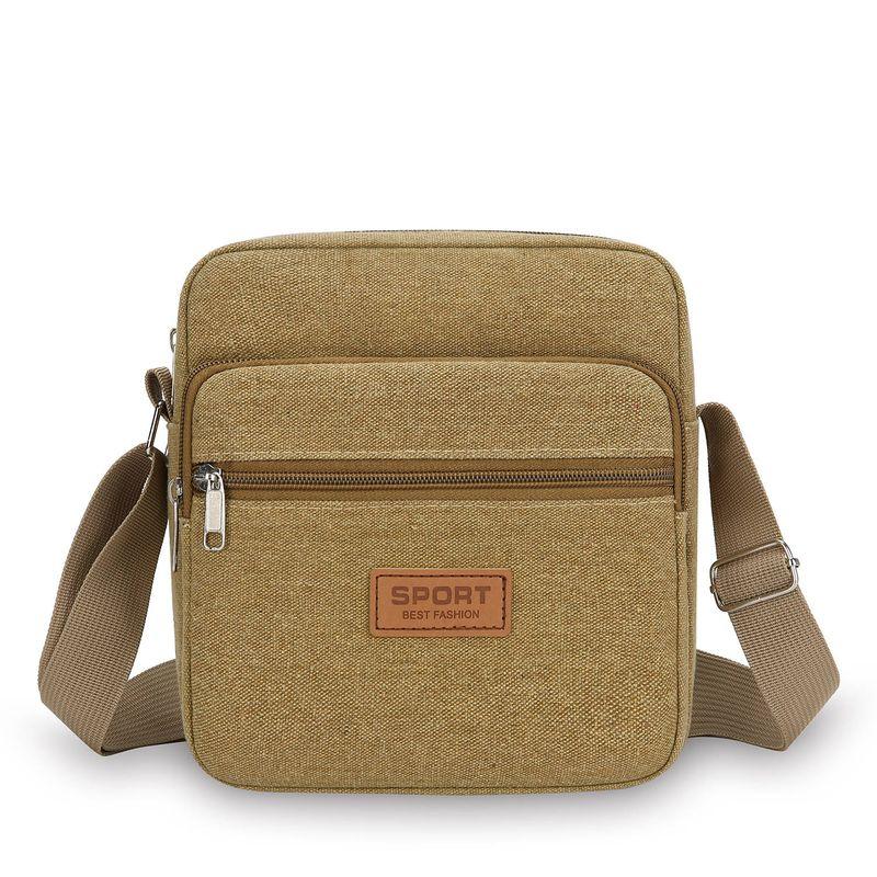 

New Men s Bag Canvas Shoulder Bag Mobile Phone Bag Casual Satchel Small Bag Men s Messenger Bag Men Bag Backpack Khaki
