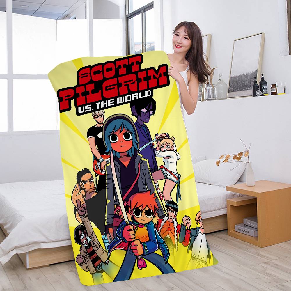 

Vintage Movie Scott Pilgrim VS The World Anime Beach Swimming Towel Absorbent Washcloth Children s Gifts For Travel Camping Gym W40*H60(CM)