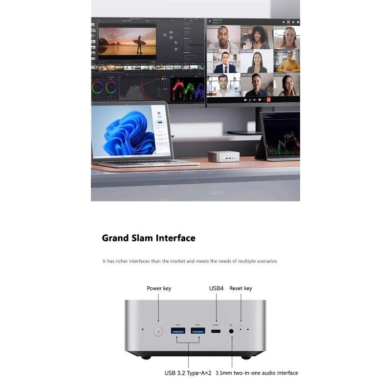 MINISFORUM AI X1 370  Mini PC AMD Ryzen AI 9 HX 370 96GB DDR5 2TB WiFi 7 Dual 2.5G LAN Copilot AI 135W Adapter Office PC Gaming