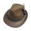 Decorative Side Cord Bavarian Feather Hat Structured Brim Jazz Cap New Costume Cap  Men Women