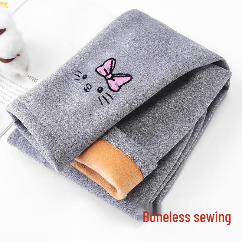 

Girls Fleece-Lined Leggings: Cartoon & Solid Colors for Autumn/Winter Size 140 for 125cm-135cm Length 72cm