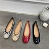 Doudou Single Shoes Women's Shoes 2025 New Summer Versatile Bow Shallow Mouth Ballet Pregnant Women Flat Shoes Ladyshoes