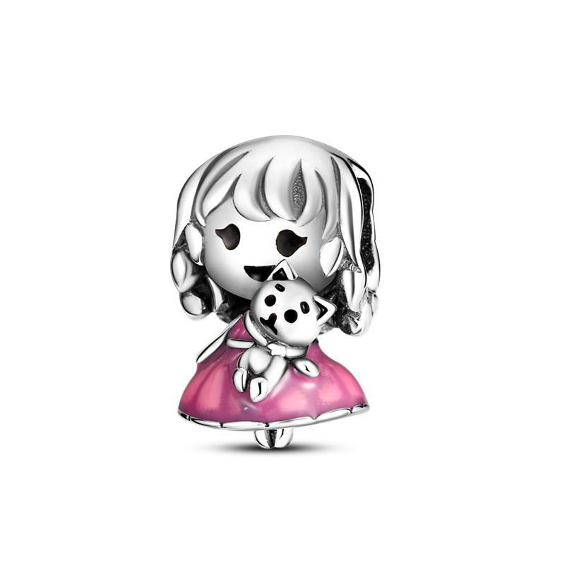 Copper Boy Girl Couple Lovers Beads Marriage Charms Dangle Fit Original Bracelet Charms Jewelry Women Diy