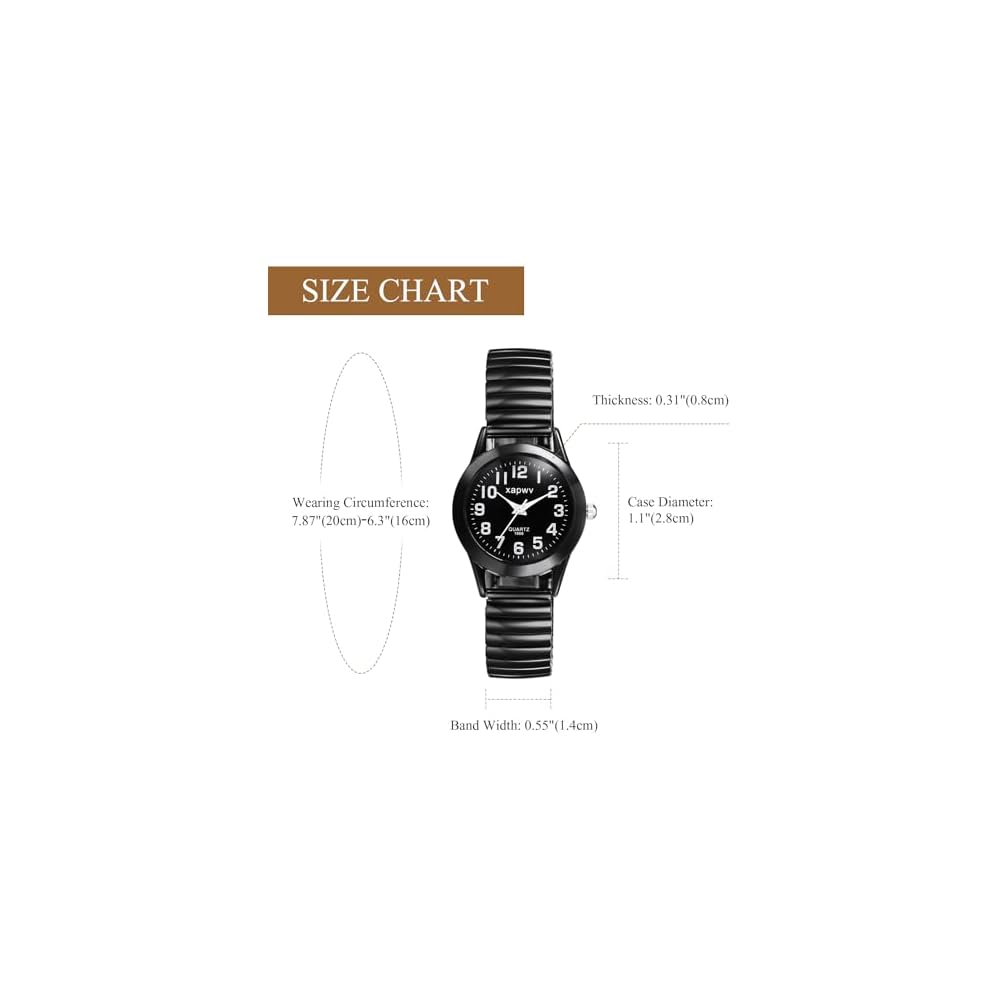 "Women's Waterproof Watch Black Arabic Dial Elastic Band Simple Design Stainless Steel Quartz"