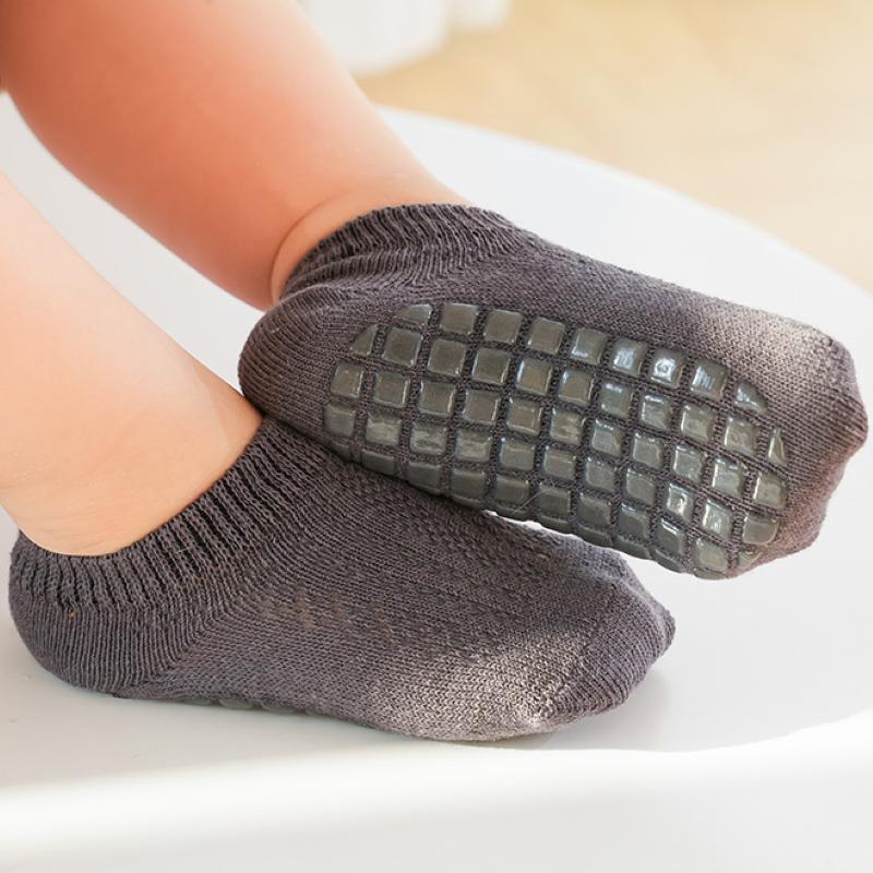 5 Paar Frühling Sommer Neugeborenen Babysocken Einfarbig Säugling Baby Bodensocken Weiche Baumwolle Anti-Rutsch Bootssocken Für Mädchen Jungen 0-5