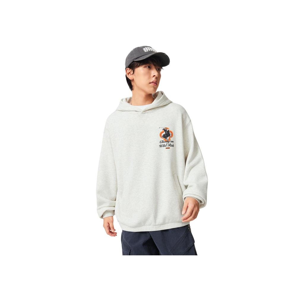 Li Ning Basketball Series Letter Print Hooded Soft Breathable Versatile Loose Sweatshirt Men sweatshirt AWDVH93-1