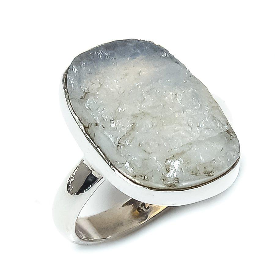 Natural Rainbow Moonstone Gemstone 925 Solid Sterling Silver Gift Ring S.8 u6g90