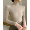 Women's Autumn/Winter Pure Cashmere Striped Slim-Fit Sweater with Half-High Neck