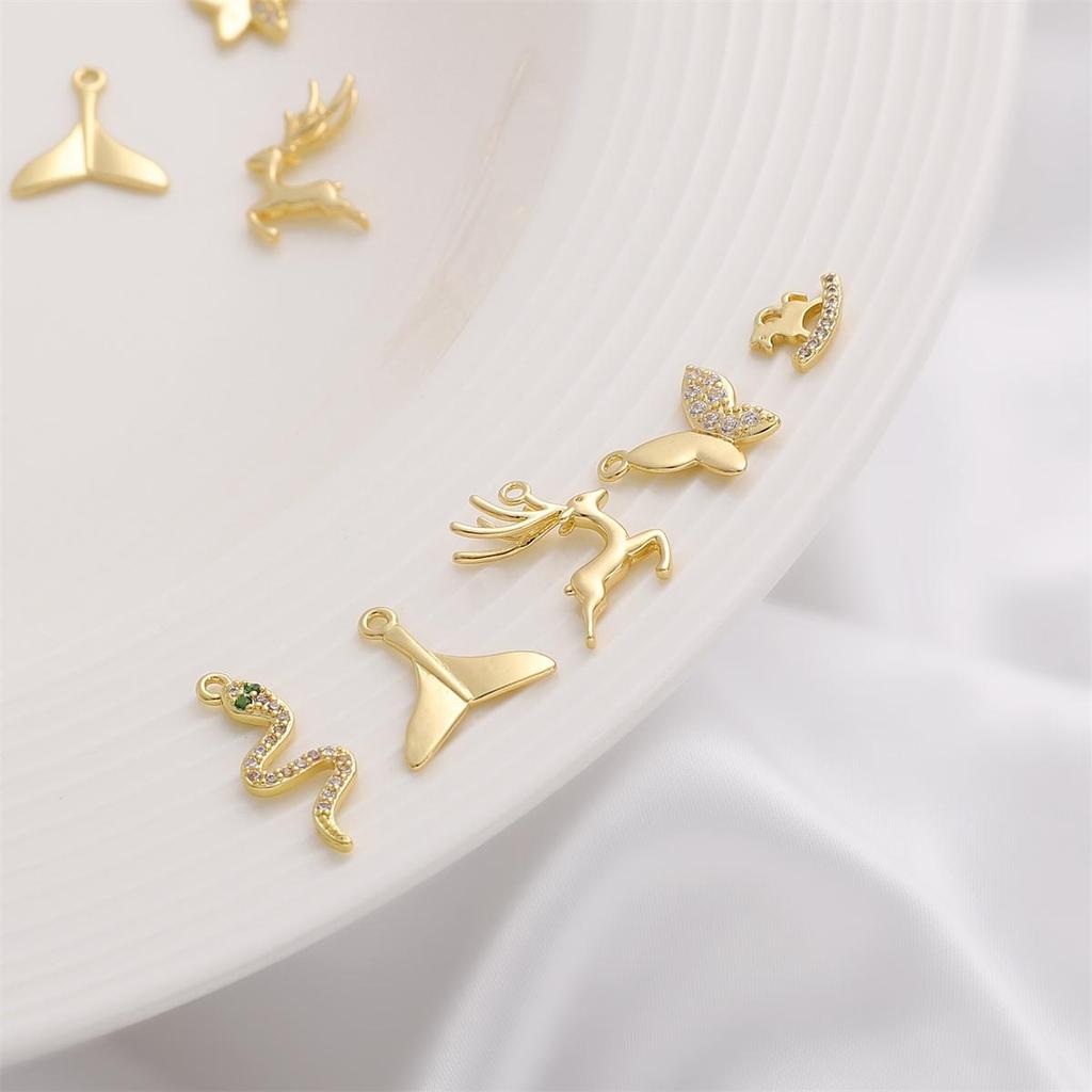 1 Stück Kupferlegierung Tieranhänger Kreatives Design Zubehör für Schmuckherstellung DIY Halskette Armband Ohrring