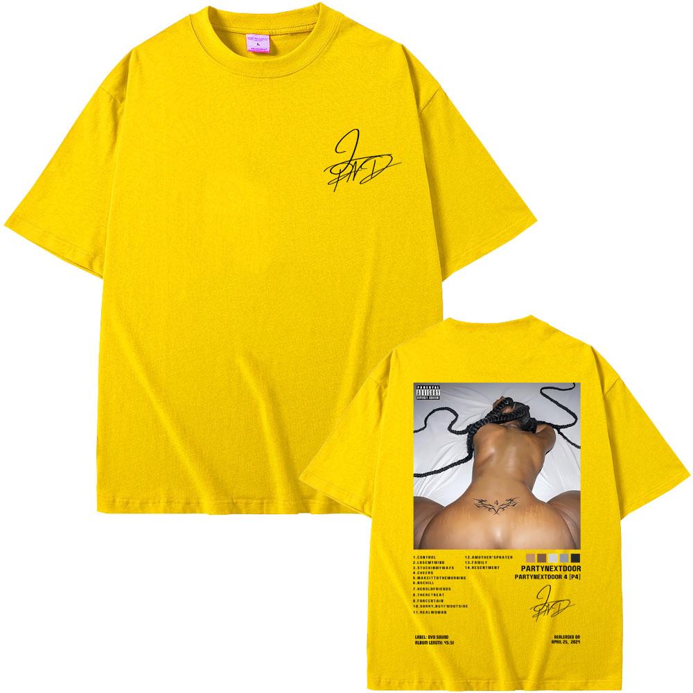 Nueva Venta Caliente Rapper Partynextdoor PARTYNEXTDOOR 4 Portada del Álbum Estampado Gráfico Camisetas Hombre Mujer Hip Hop Casual Camiseta Oversize