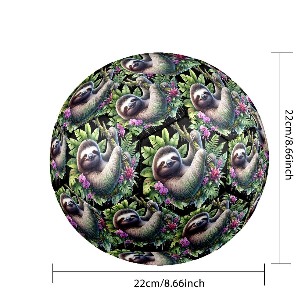 1pc Sloth Paradise Size 5 Soccer Ball Professional Match Training Football Indoor &Outdoor Sports Ball Training Ball Lightweight Durable y80