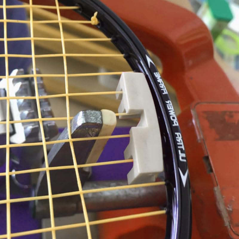 2pcs Badminton Racket Perforation Protector Stringing Tool Decompressor Racket Protector Stringing Machine Accessories High-Pound (2 White)