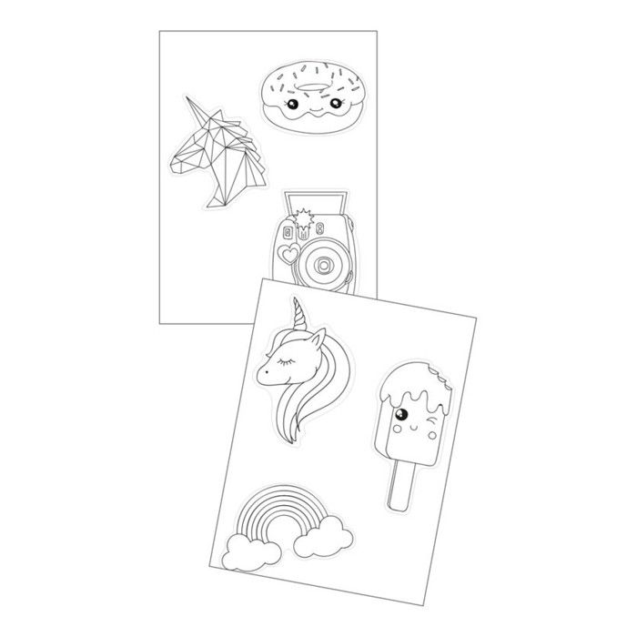 Creation Kit - Kawaii - Shrink Plastic - 6 Models - 2 Sheets - 6 Pins