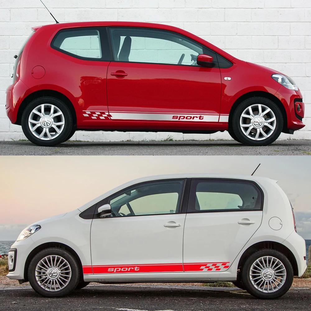 Car Side Door Sticker Vinyl Decal Sport Racing Stripes Graphics Accessories For Volkswagen Up Hatchback Eco VW Cross up Mii