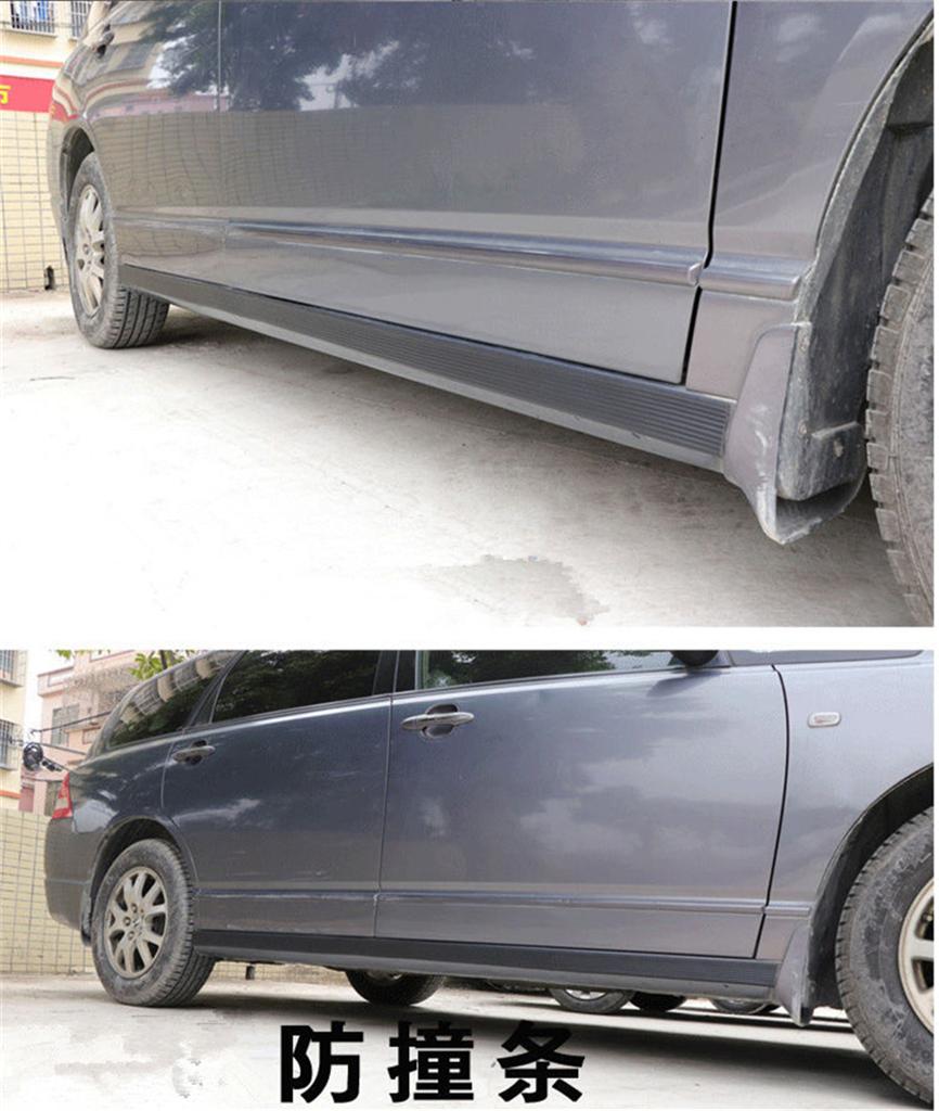 Universal 2M Flexible Rubber Car Side Skirt Anti-Collision Scratch-Resistant