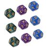 3 sady 12stranných kostek Vodotěsné plastové pro deskové hry Výuka Modrá Fialová Zelená