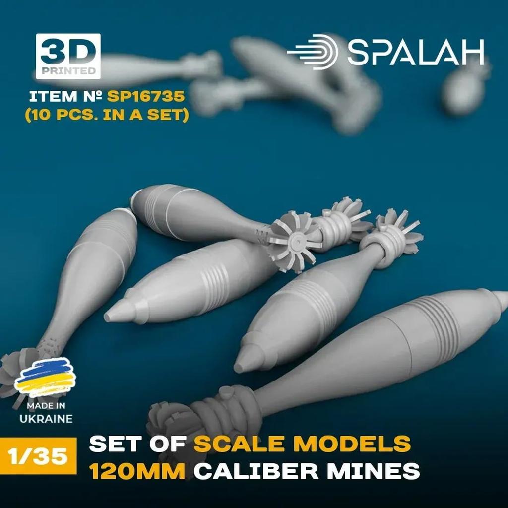 Spallach 120mm Mortar Shells Resin Kit SPU16735 1/35 10-Piece (Military)