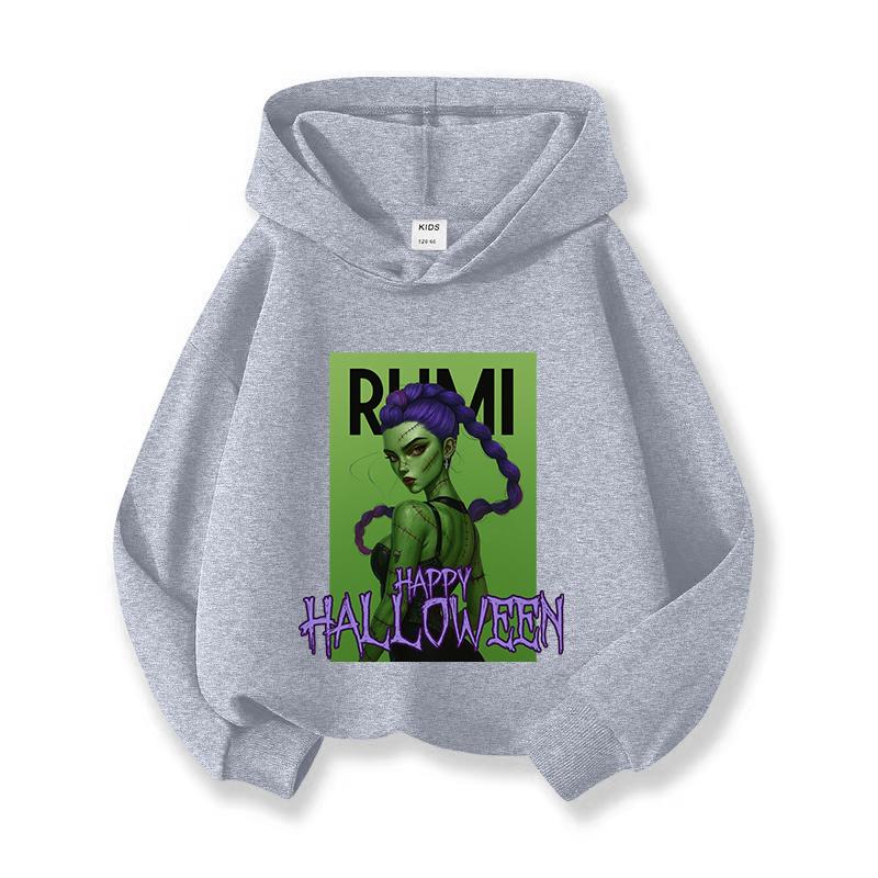 KPOP Children Hoodie Korean Style Halloween Gift Boys Girls Warm Outerwear Autumn Winter 2025 Y2K Fashion Trendy