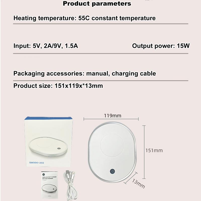 Cordless Coffee Warmer Smart Wireless Mug Warmer Coffee Cup Warmer Fast Coffee Warmer Mug Heater For Desk Or Coffee Table