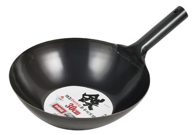 Pearl Metal HB-4225 Black Iron Wok, 30cm, Induction Compatible, Flat Bottom, Beijing Wok