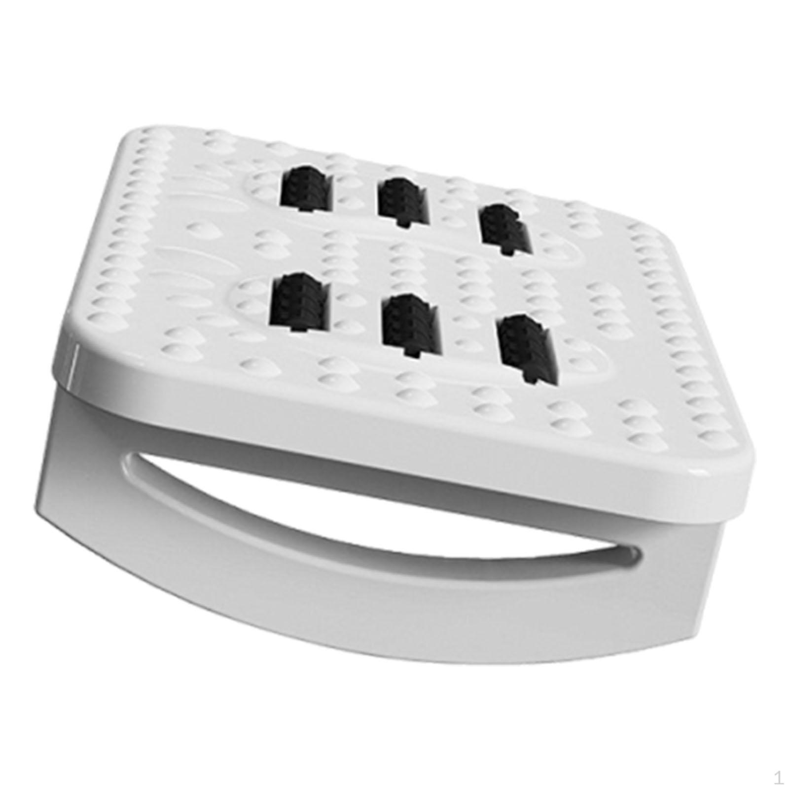 

180° Adjustable Office Footrest, Double Row Massage Rollers, Textured Surface, Non-Slip білий