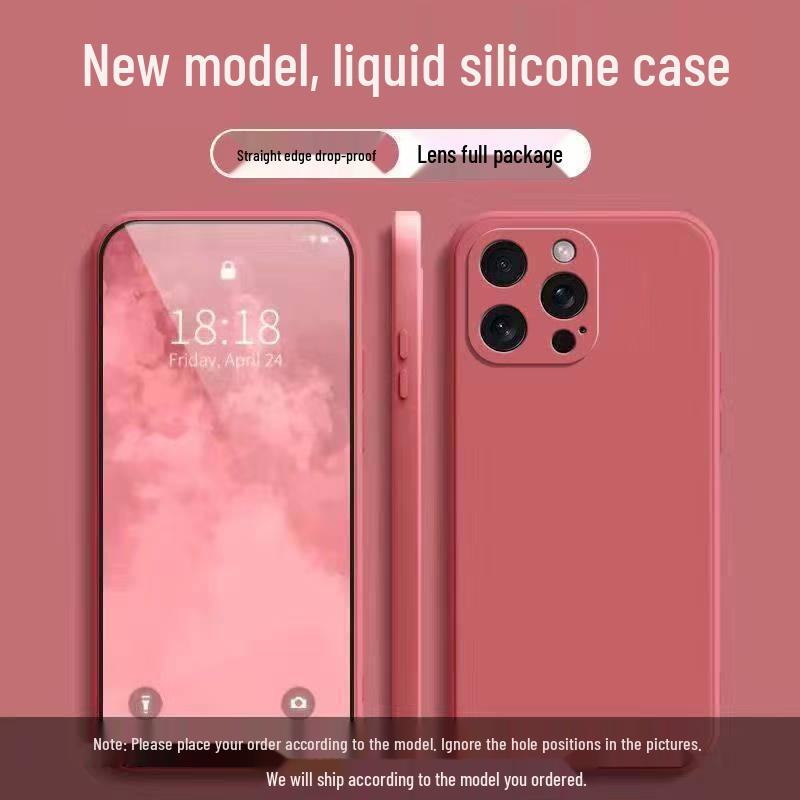 Apple 16Pro Solid Color Liquid Silicone Case: Drop-proof, Full Coverage, Simple Style, Skin-friendly Feel, High-end Quality.