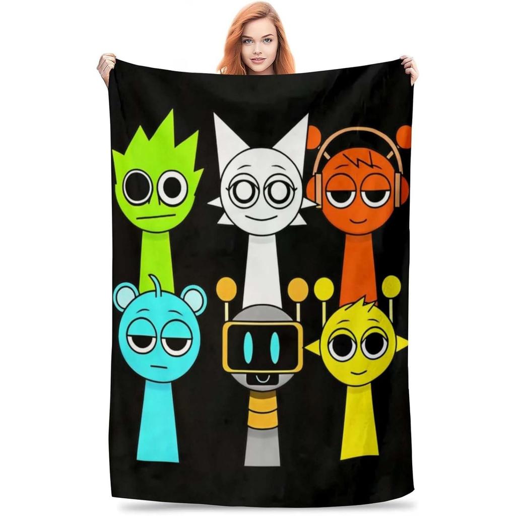 Дитячі фланелеві ковдри Sprunki для хлопчиків, літні, легкі, ковдри-пледи Incredibox для ліжка, машини, подарунки на день народження